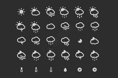 下雪标志天气图标插画