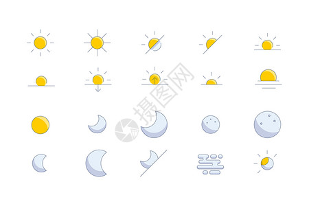 下冰雹天气图标插画