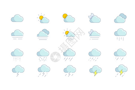 下雪标志天气图标插画