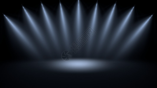 梦幻C4D射灯舞台黑色场景设计图片
