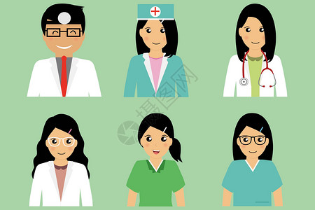 护士矢量图医疗人物头像素材插画