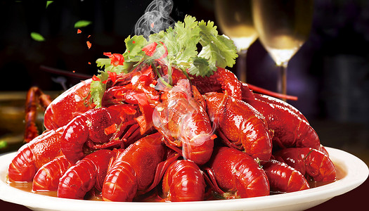 朝鲜族美食小龙虾背景设计图片