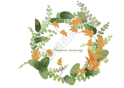 植物花环图案花环插画