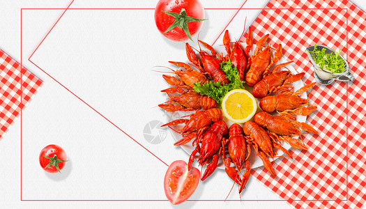 调味品原料小龙虾背景设计图片
