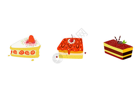 草莓千层甜点蛋糕插画插画