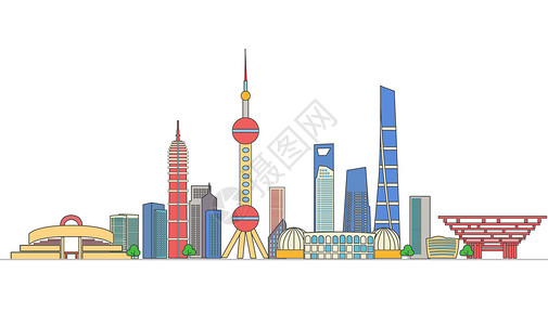 上海地标都市矢量高清图片素材