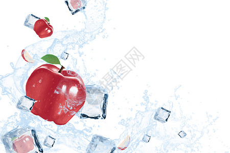 创意水果苹果插画背景图片