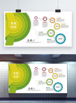 历程文化企业文化墙展板模板