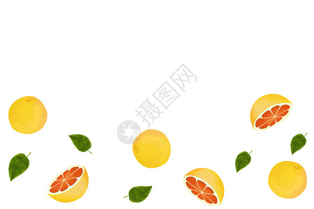 清新柠檬留白背景背景图片