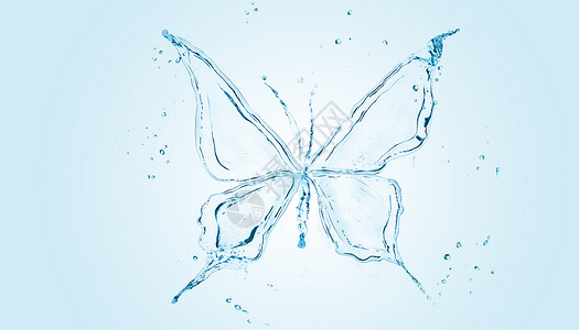 创意水花蝴蝶素材高清图片素材
