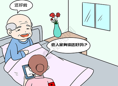 医疗关怀漫画背景图片