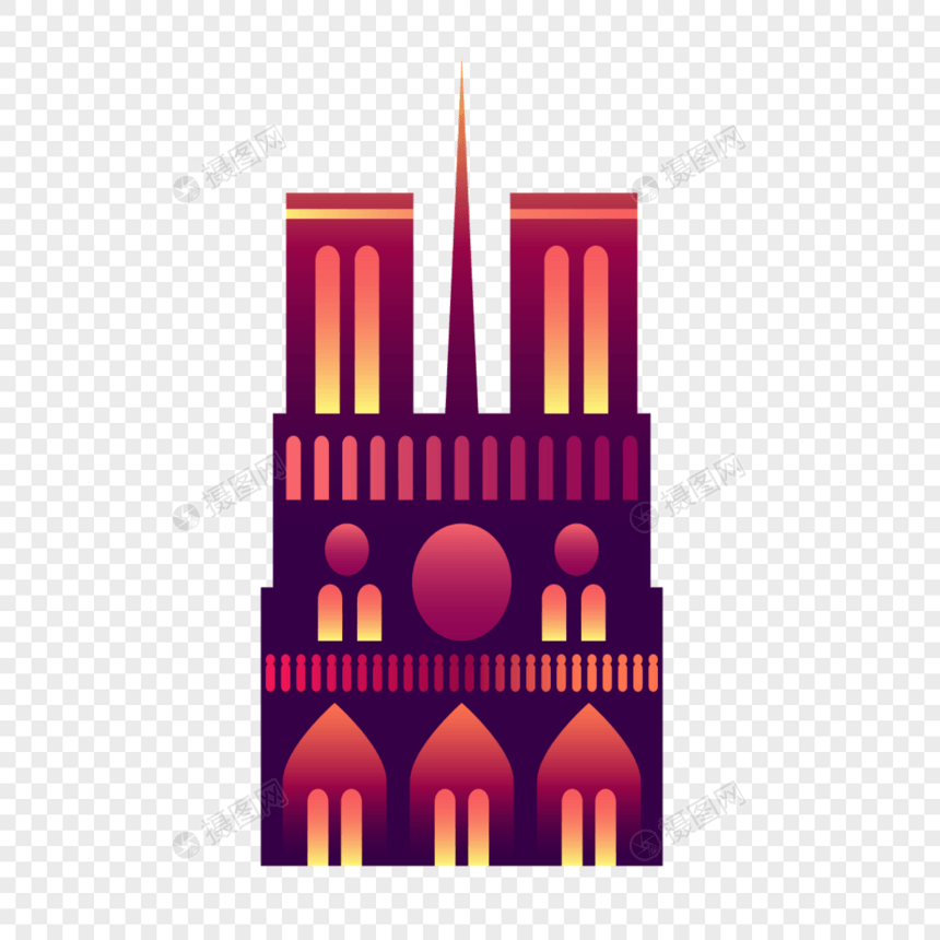 巴黎建筑剪影图片
