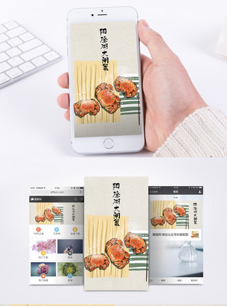 阳澄湖特产阳澄湖大闸蟹手机海报配图模板