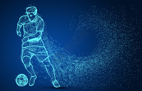 多人足球组合创意足球比赛剪影粒子设计图片