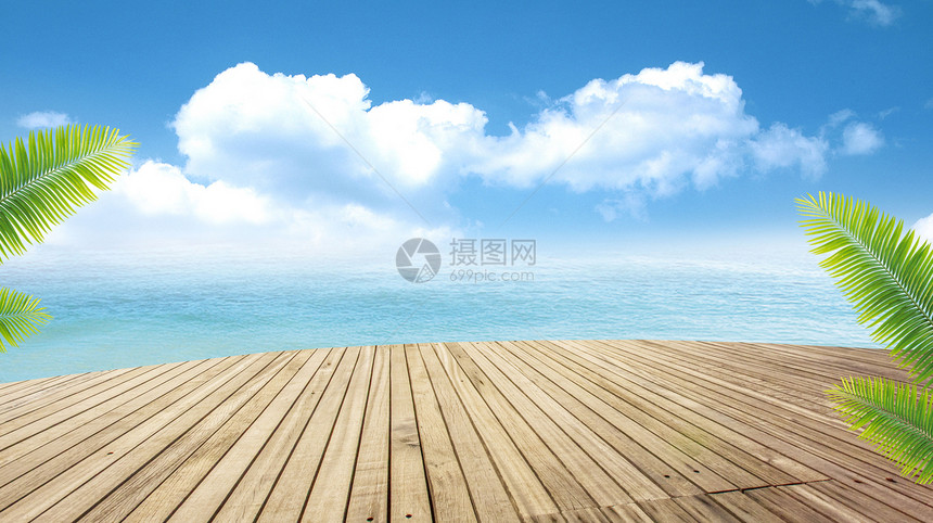 夏天海边清凉背景图片