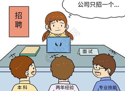 招聘会漫画毕业生高清图片素材