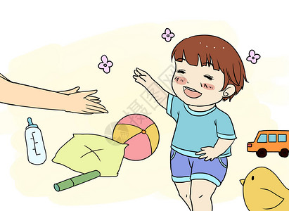 婴儿和玩具儿童漫画插画