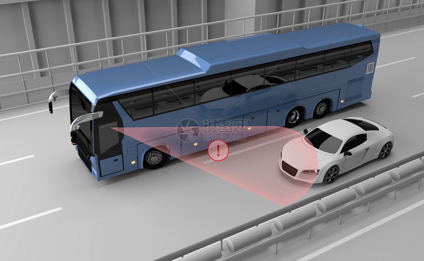 智能车辆盲区雷达提示图片