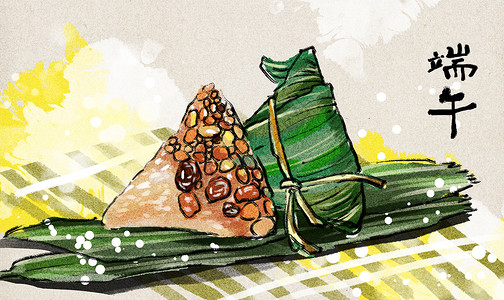 袋子咖啡豆端午节粽子插画插画