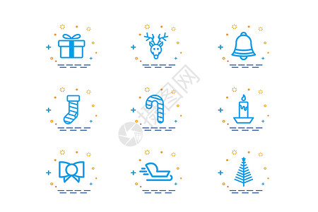 渔网袜圣诞图标插画