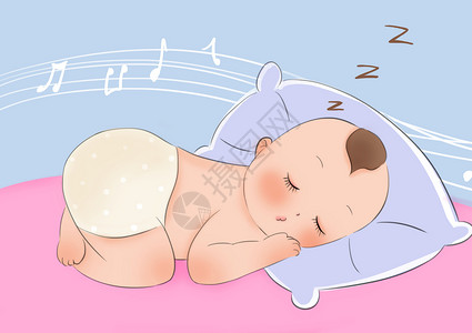 母婴写真宝宝睡觉插画