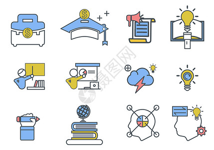 小商品市场教师节教育图标icon插画