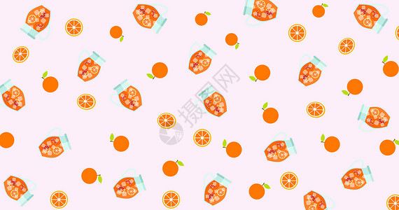 橙汁平铺背景素材图片