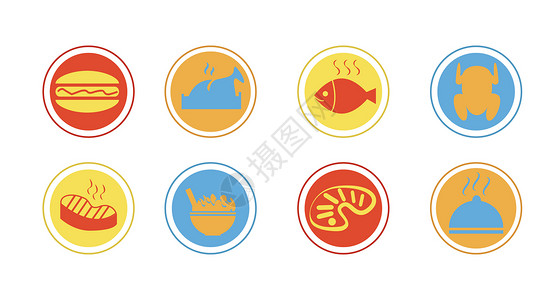 豆豉烤鱼食物图标插画