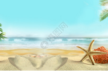 海边沙滩背景背景图片