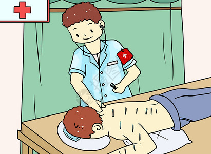 医疗漫画针灸卡通高清图片