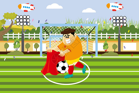 足球矢量图西班牙世界杯插画