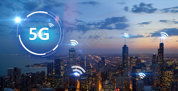 5G手机网络城市科技设计图片