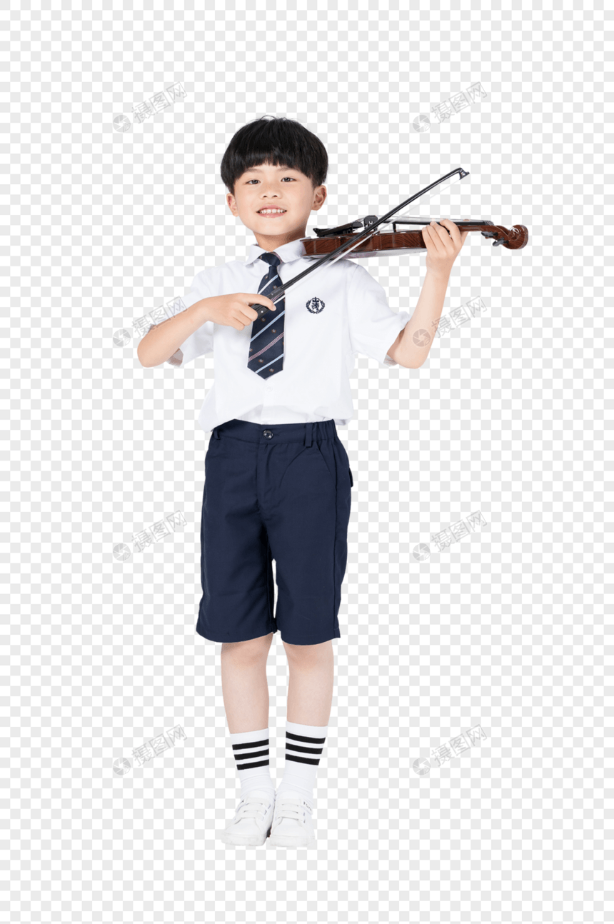 拉小提琴表演的小男孩图片