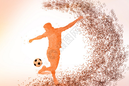足球运动剪影图背景图片