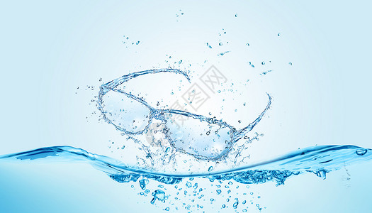 水纹元素水滴水珠创意泳镜眼镜设计图片