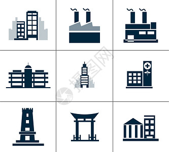 圣彼得教堂建筑图标插画