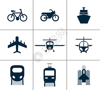 客机飞机交通工具图标插画