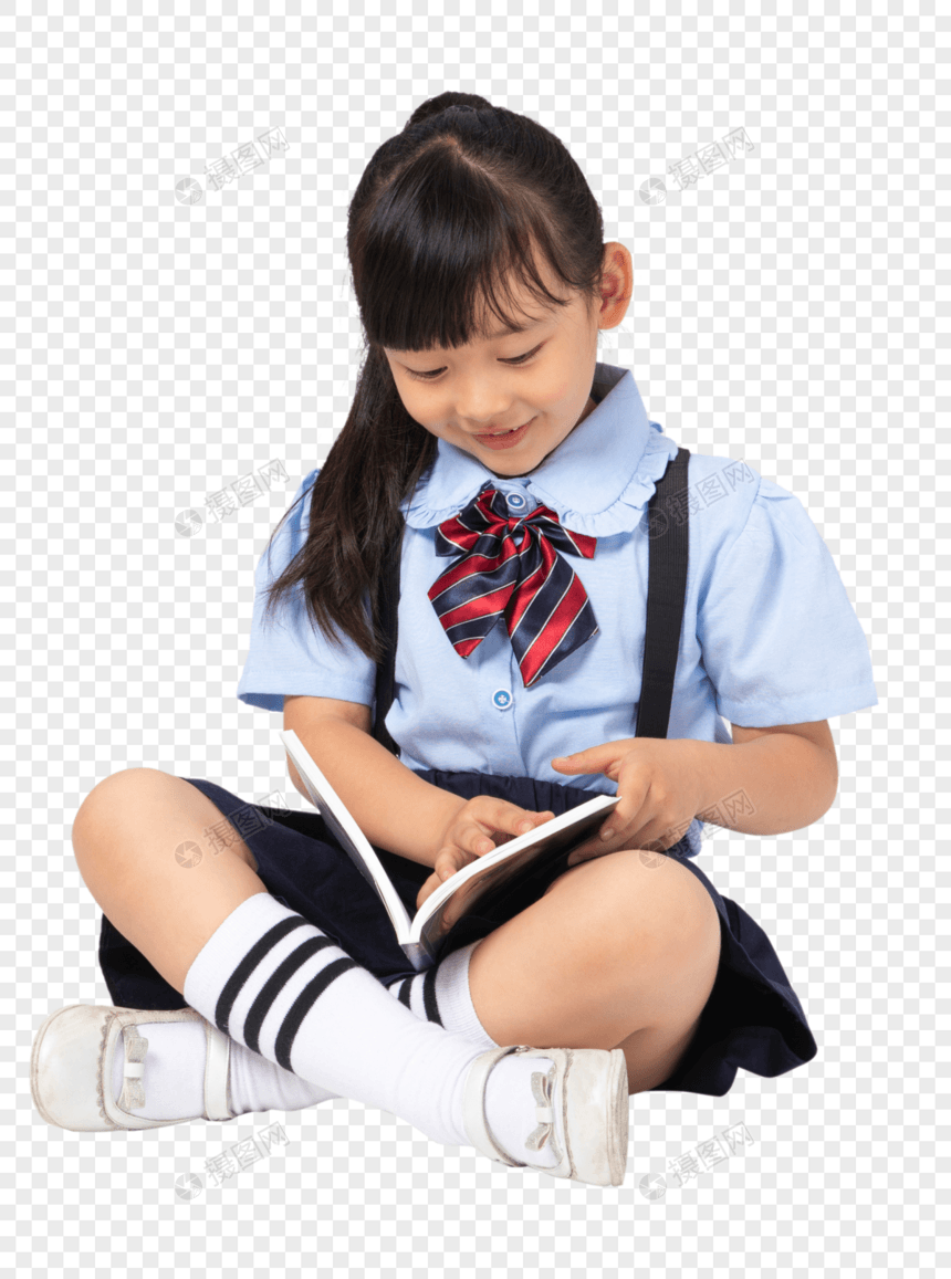 看书的小女孩图片