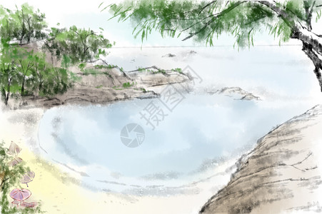 三亚跟团旅游海边插画