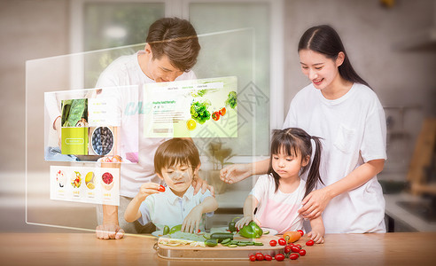 孩子食物智能厨房场景设计图片
