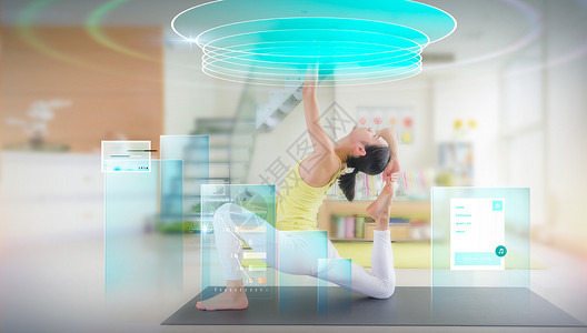 室内瑜伽科学智能指导健身设计图片