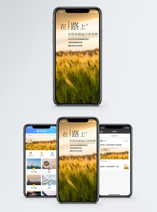 田野玩耍在路上手机海报配图模板