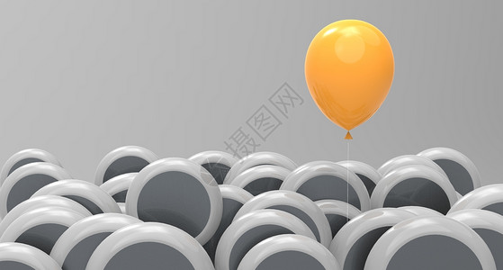 橙色气球创意独特优势背景设计图片