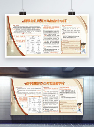 内科检查医疗健康展板模板