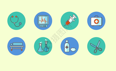 喷消毒水医疗器械图标插画