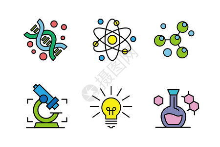 室内基因生物学图标插画