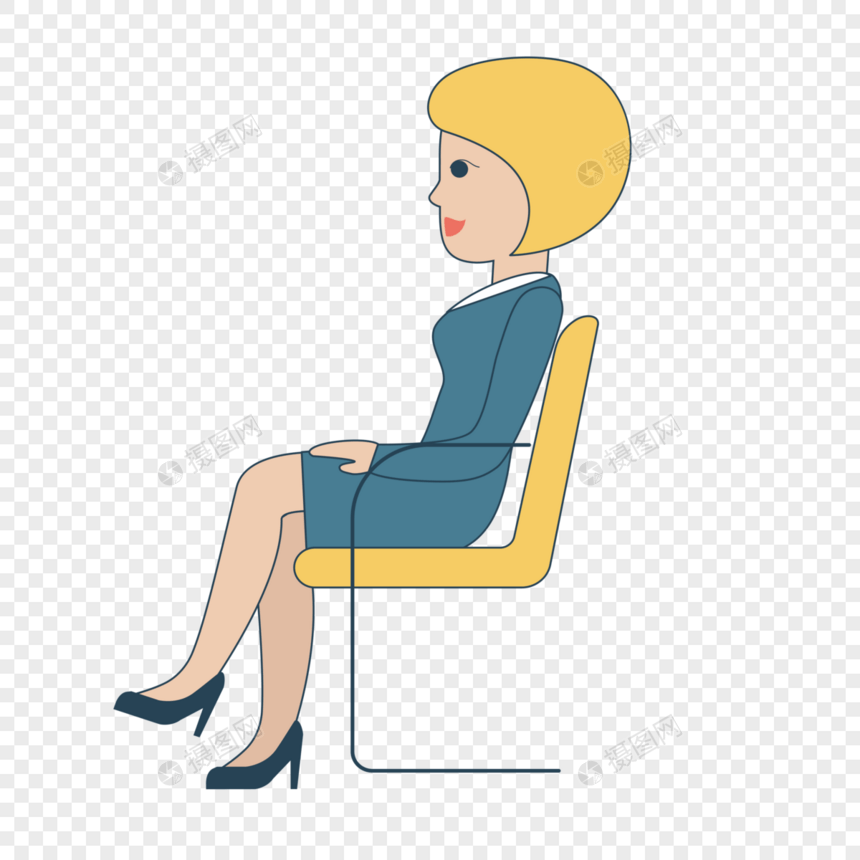 坐着的商务女人图片