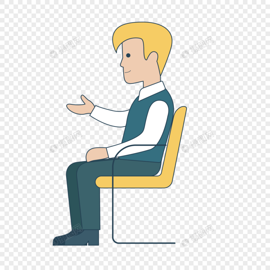 坐着的商务男人图片