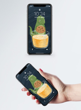 卡通小恐龙小恐龙手机壁纸模板