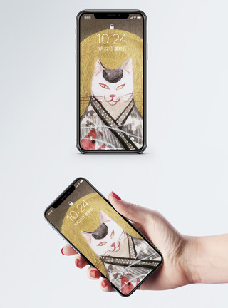 创意猫咪摆件个性动物手机壁纸模板